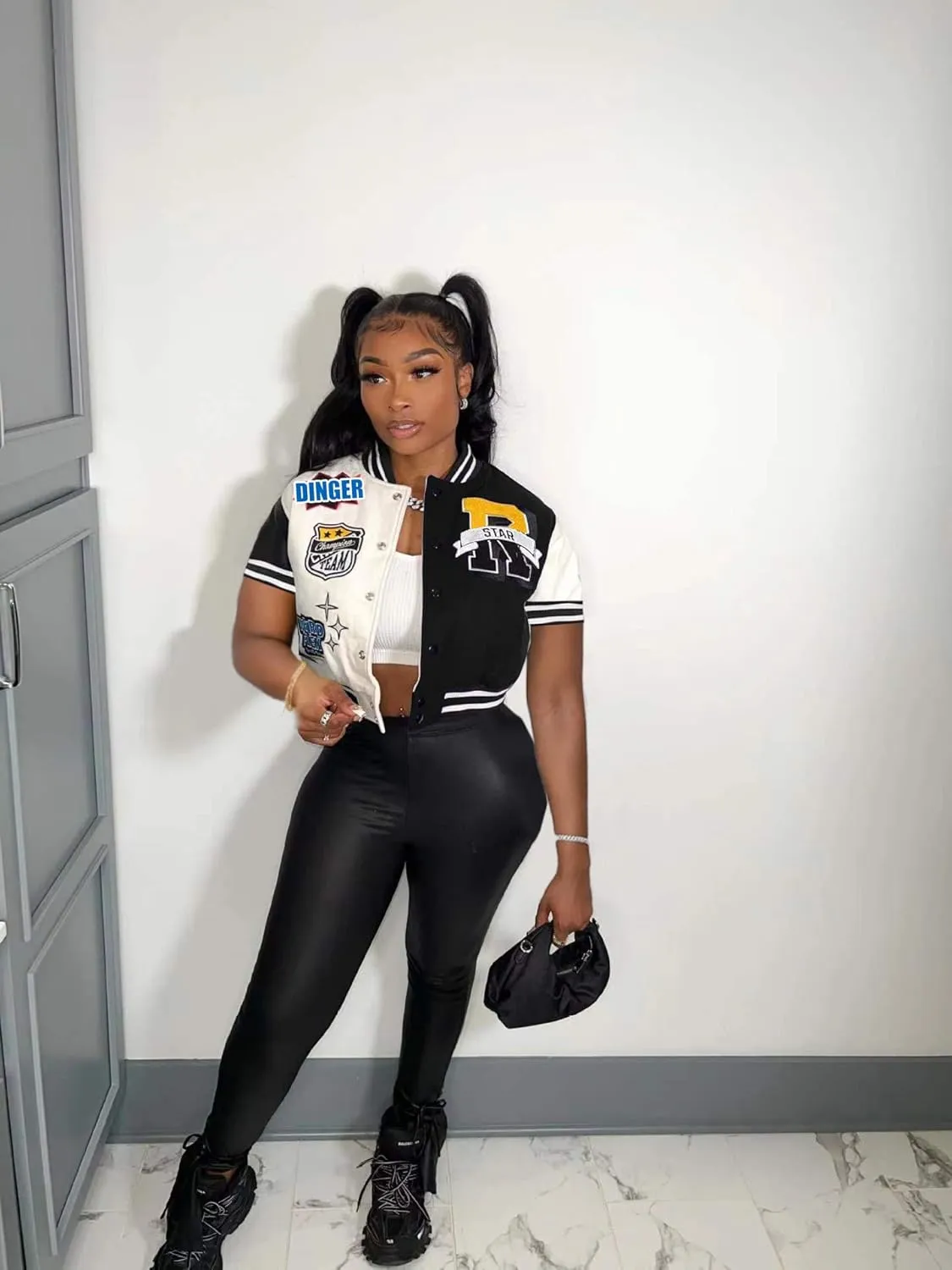 Button Down Shirts for Women Short Sleeve Cropped Varsity Jacket for Women Summer Tops for Women 2024 S-XXL