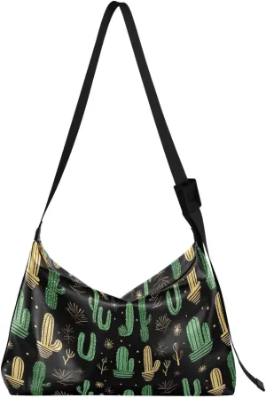 Cactus Crossbody Bag for Women Men with Adjustable Strap PU Leather Shoulder Hobo Purse Bag 20849417