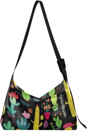 Cactus Crossbody Bag for Women Men with Adjustable Strap PU Leather Shoulder Hobo Purse Bag 20853473