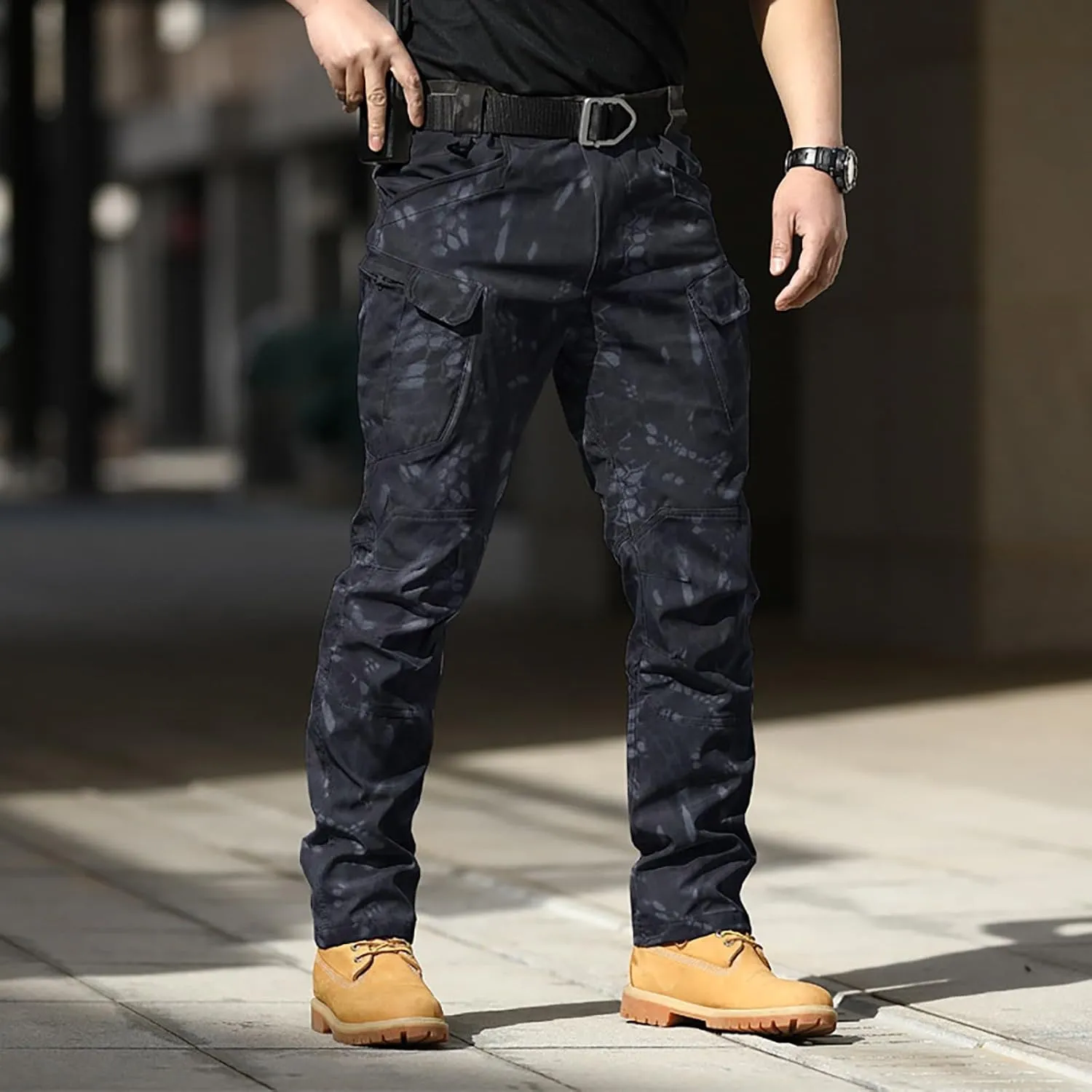 Camo Cargo Pants for Men Slim Fit Stretch Outdoor Hiking Hunting Safari Tactical Trousers Classic Military Army Pants