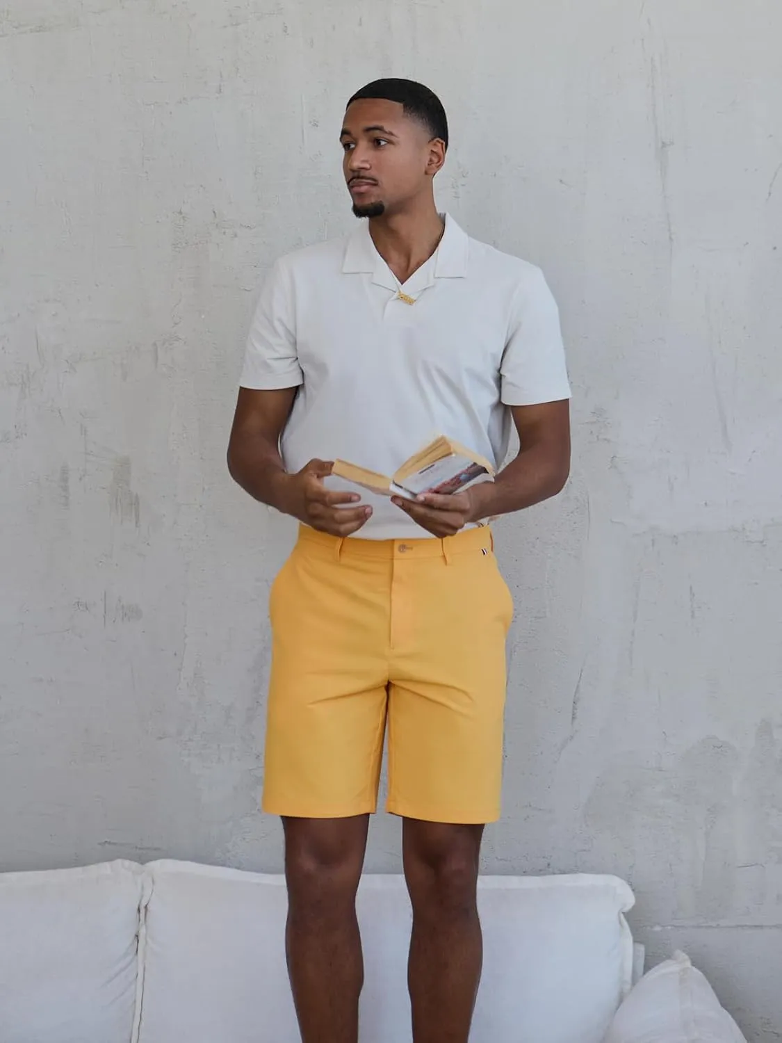 Camp Collar Polo Shirts for Men 195GSM BCI Cotton Blend Pique Short Sleeve Split Hem with 3-Color Tape