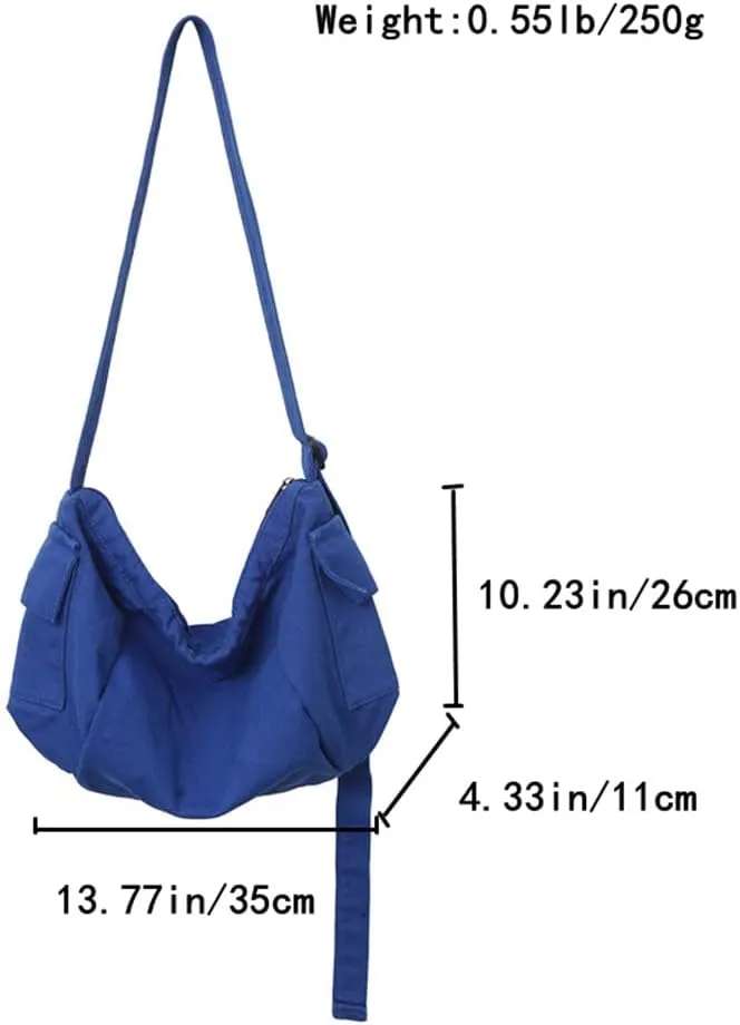Canvas Medium Corssbody Bag Casual Tote Purse Travel Shoulder Bag Stylish Work Bag for Women and Men (Beige)