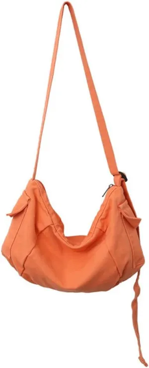Canvas Medium Corssbody Bag Casual Tote Purse Travel Shoulder Bag Stylish Work Bag for Women and Men (Beige)