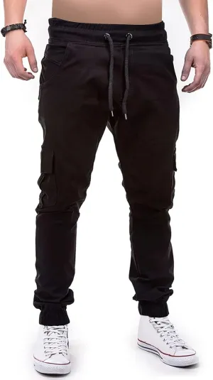 Cargo Joggers for Men Slim Fit Stretch Pants Lightweight Workout Sweatpants Quick Dry Elastic Drawstring Pants 2025