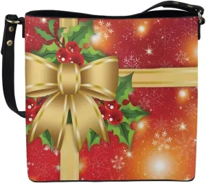 Christmas Shoulder Bucket Bag for Women Large Leather Tote Bag Stylish Hobo Bags Daily Storage Bag with Pockets