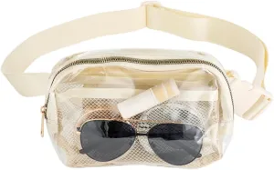 Clear Waist Bag for Men & Women with Adjustable Strap, Compact Crossbody Fanny Pack for Events & Travel