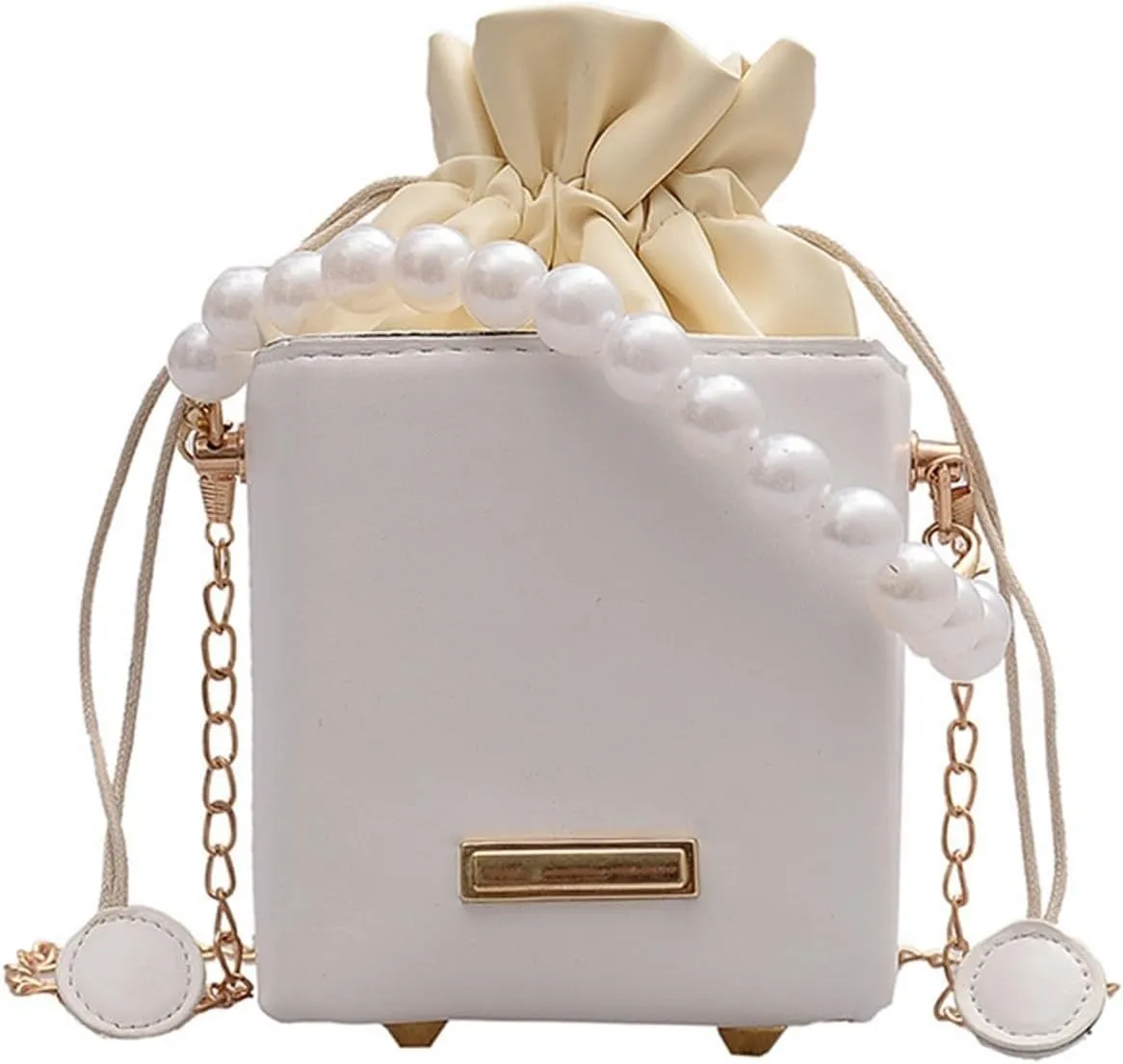 Clutch Purses for Women Elegant Pearl Women's Handbag Mini Square Evening Bag for Ladies Stylish Crossbody Shoulder Bag