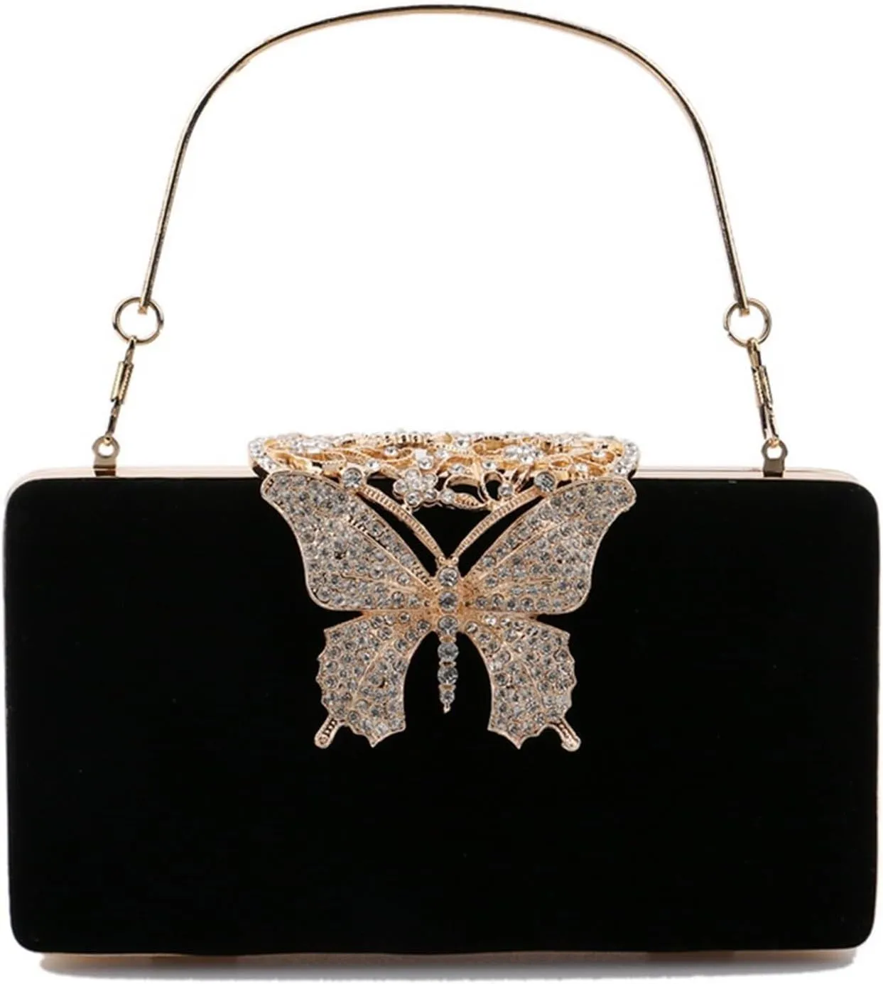 Clutch Purses for Women Womens Evening Bags with Design and Golden Rhinestones Stylish Shoulder Chain Handbags for Parties and Fashion Events