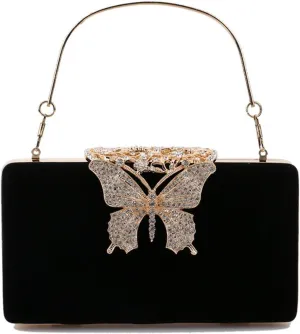 Clutch Purses for Women Womens Evening Bags with Design and Golden Rhinestones Stylish Shoulder Chain Handbags for Parties and Fashion Events