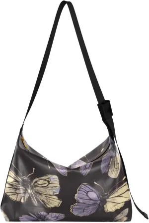 Colorful Butterfly Shoulder Bag for Women Waterproof PU Leather Hobo Bags Crossbody Purse with Zipper Closure