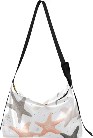 Colorful Starfish Dots Leather Hobo Bag for Women Men Casual Hobo Purse with Adjustable Strap Large Capacity Hobo Handbag