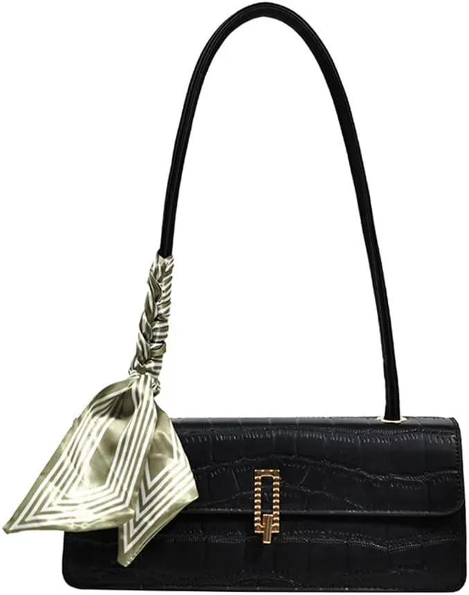 Crocodile Pattern Leather Shoulder Bag for Women - Stylish Flap Purse & Classic Clutch Tote Handbag