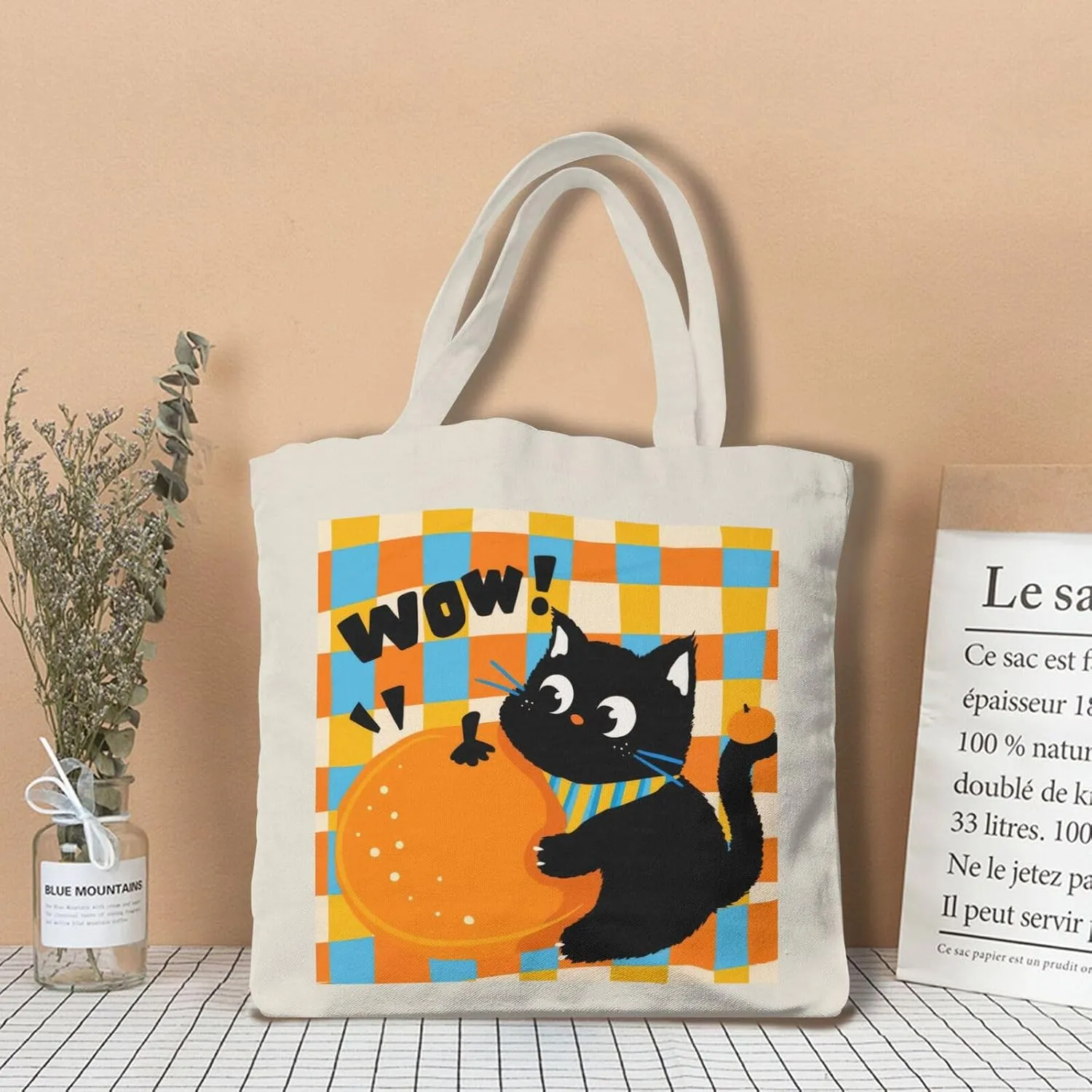 Cute Cat Canvas Tote Bag for Women - Durable, Stylish, and Perfect for Travel & Shopping