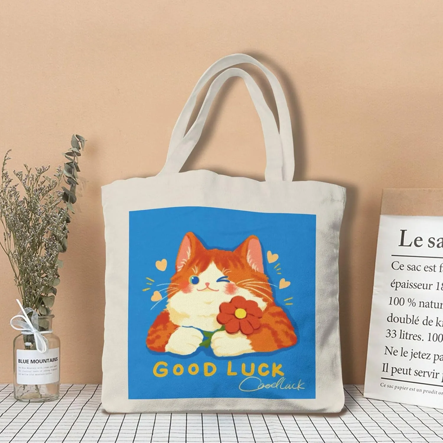 Cute Cat Canvas Tote Bag for Women - Durable, Stylish, and Perfect for Travel & Shopping
