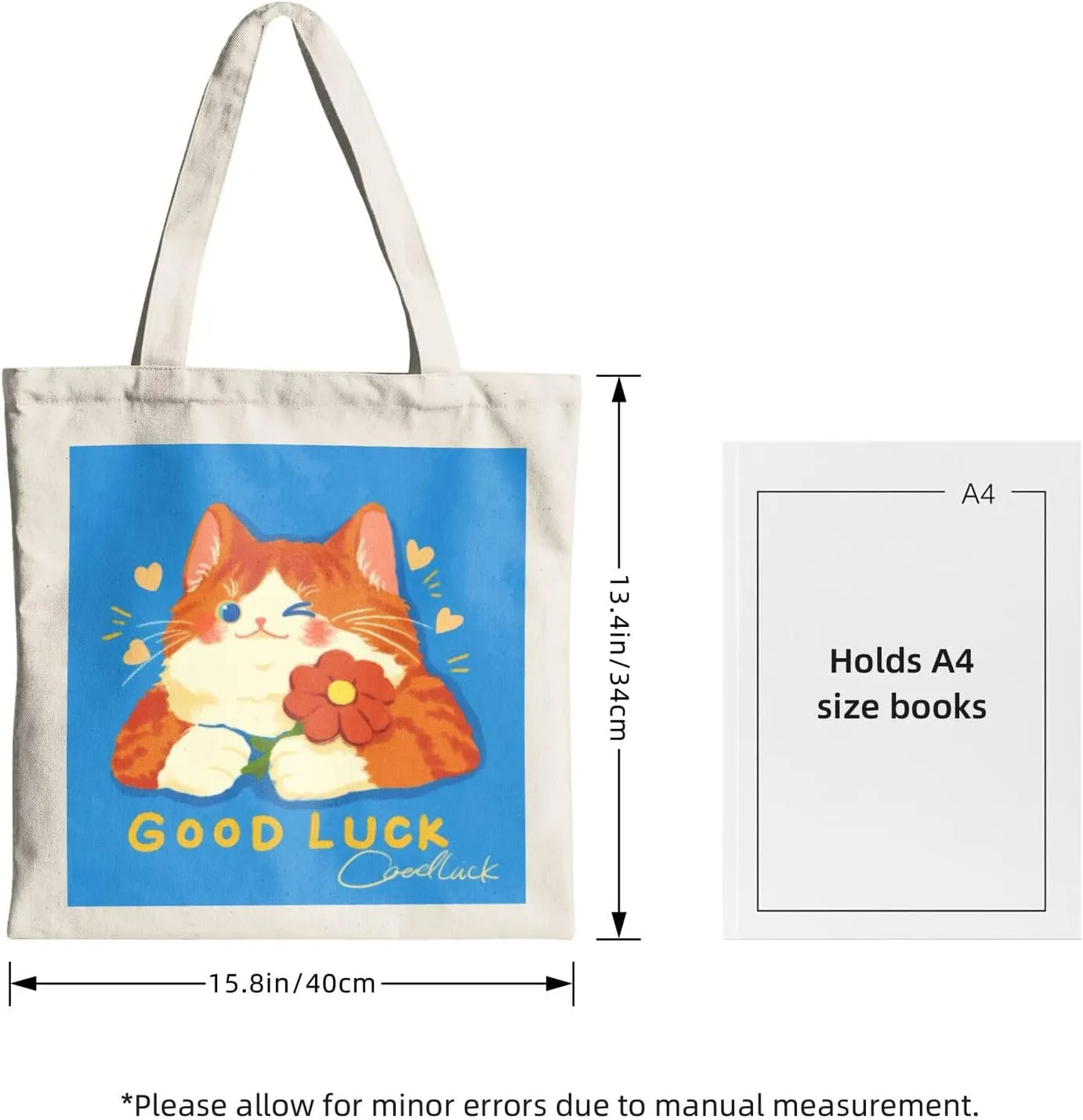 Cute Cat Canvas Tote Bag for Women - Durable, Stylish, and Perfect for Travel & Shopping