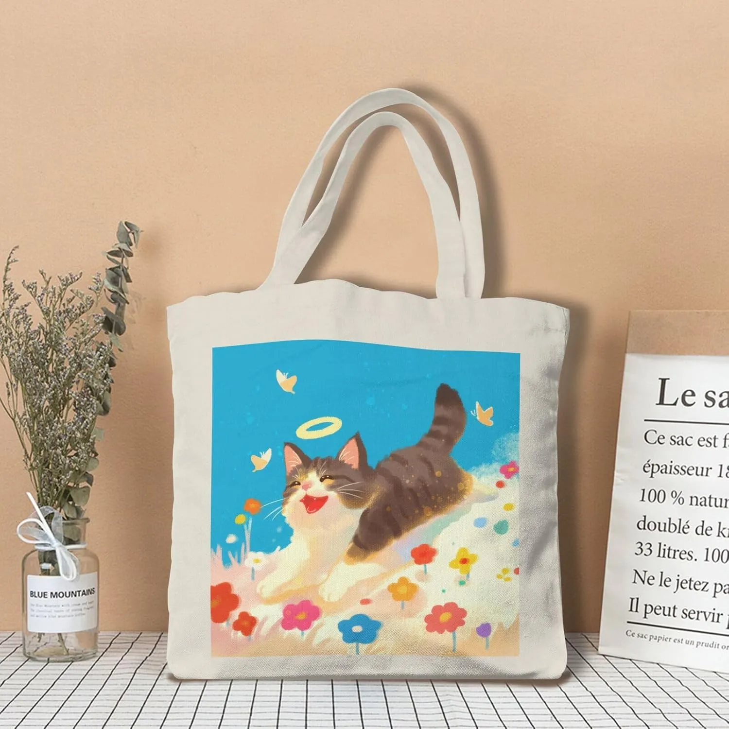 Cute Cat Canvas Tote Bag for Women - Durable, Stylish, and Perfect for Travel & Shopping