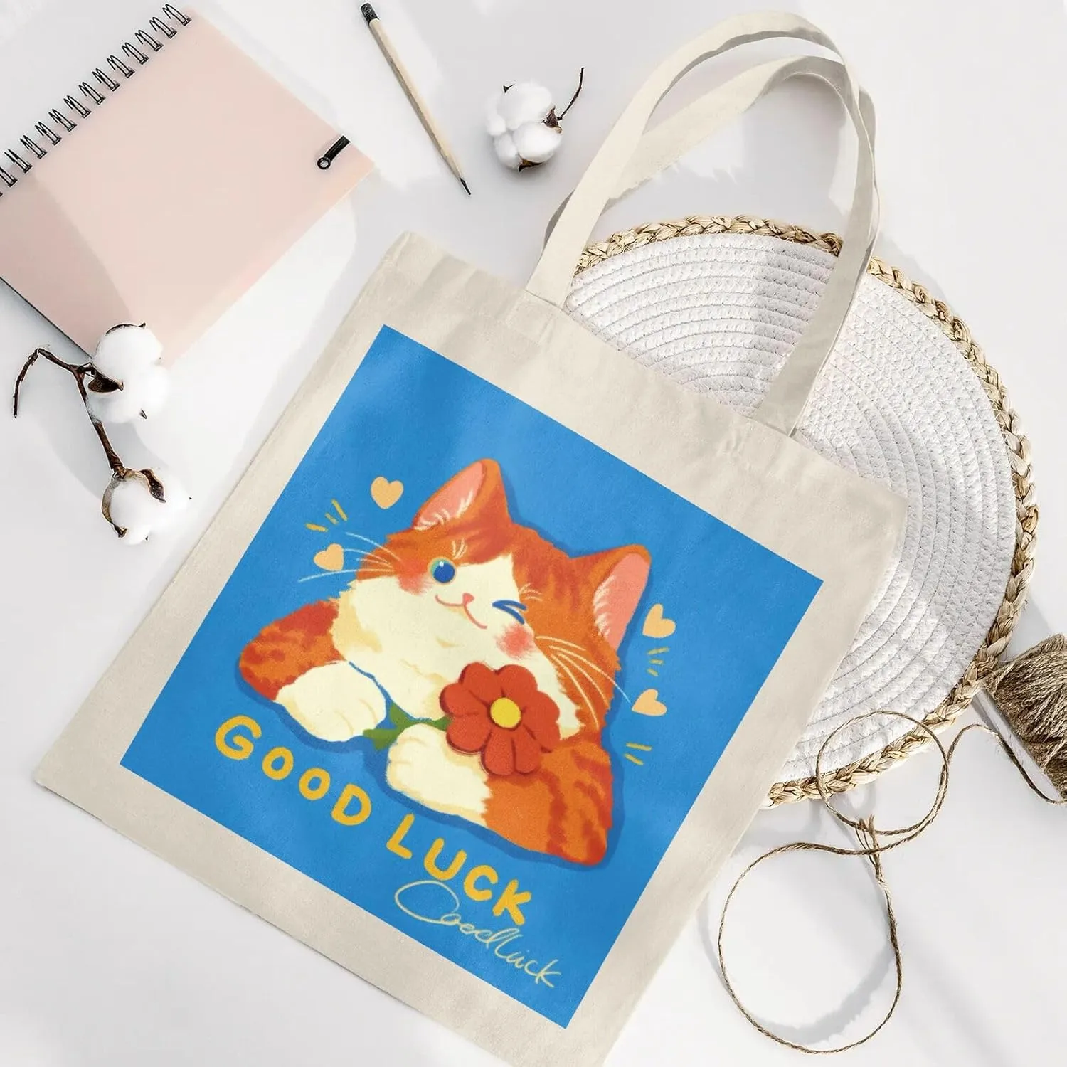 Cute Cat Canvas Tote Bag for Women - Durable, Stylish, and Perfect for Travel & Shopping