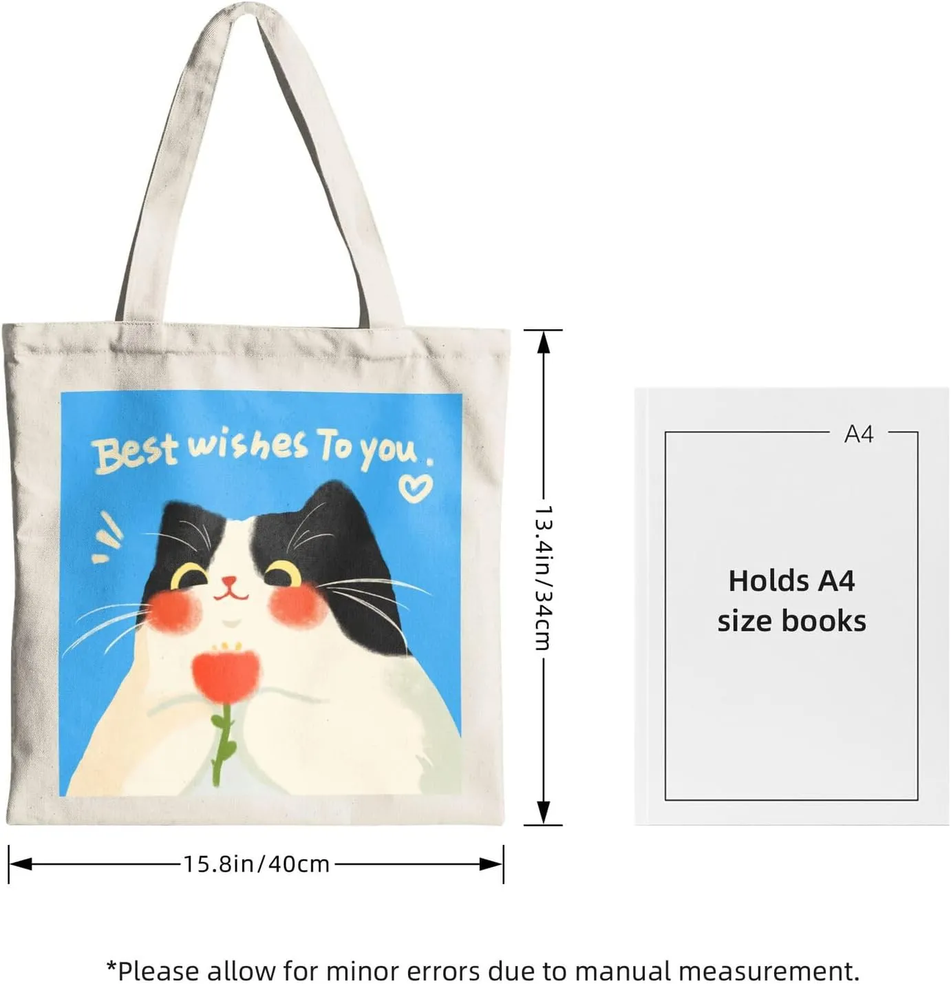 Cute Cat Canvas Tote Bag for Women - Durable, Stylish, and Perfect for Travel & Shopping