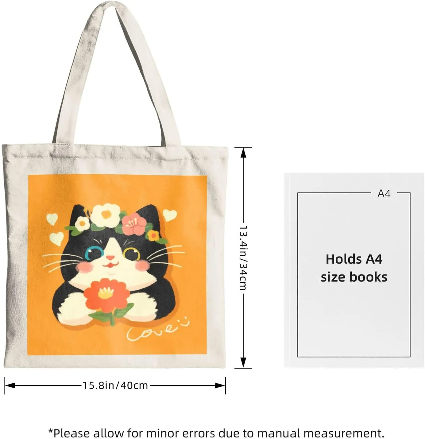 Cute Cat Canvas Tote Bag for Women - Durable, Stylish, and Perfect for Travel & Shopping