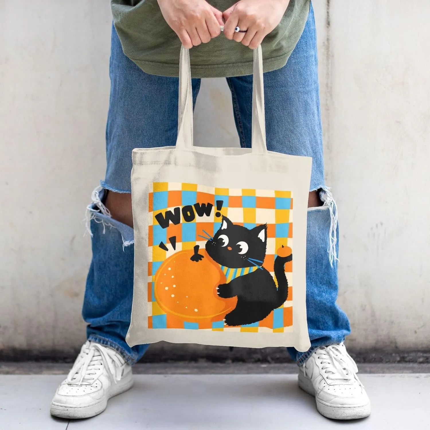 Cute Cat Canvas Tote Bag for Women - Durable, Stylish, and Perfect for Travel & Shopping