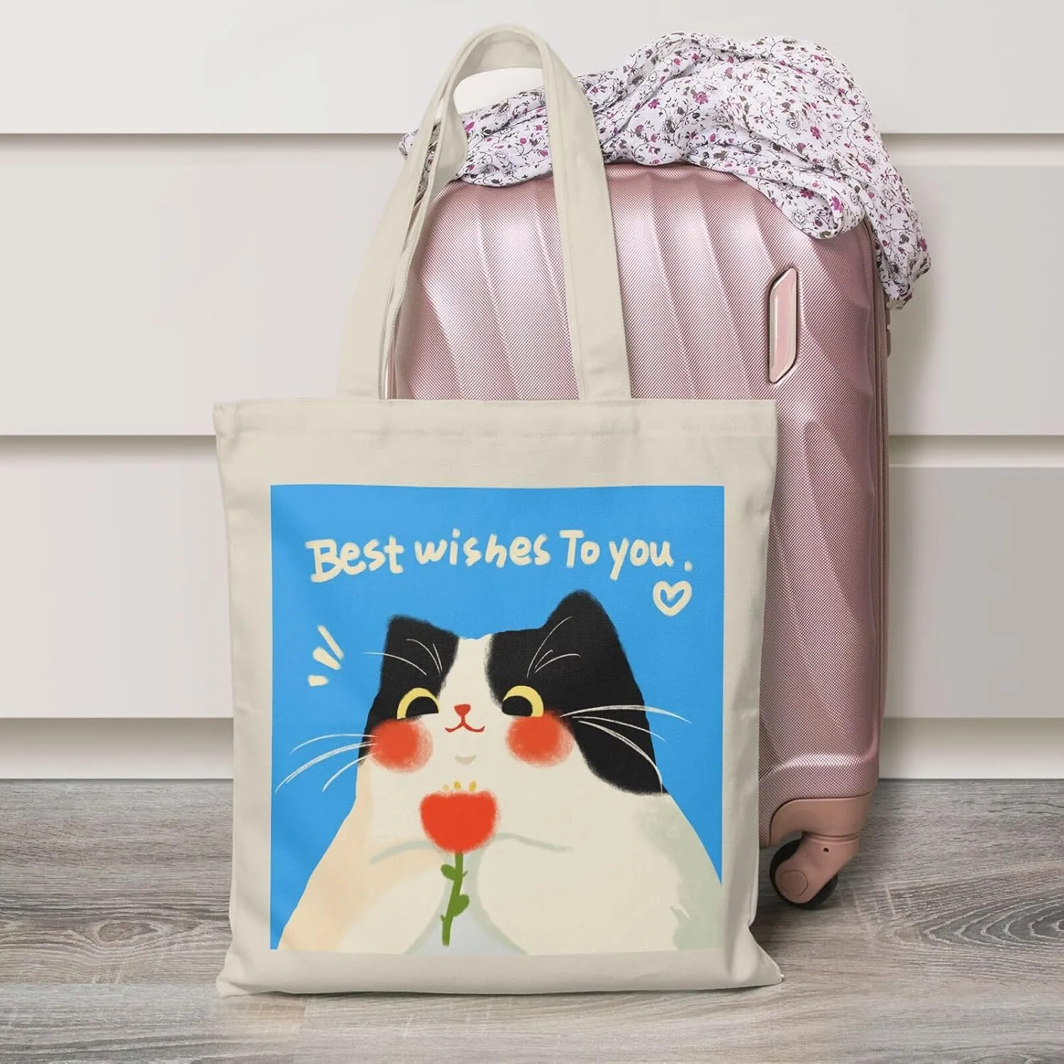 Cute Cat Canvas Tote Bag for Women - Durable, Stylish, and Perfect for Travel & Shopping