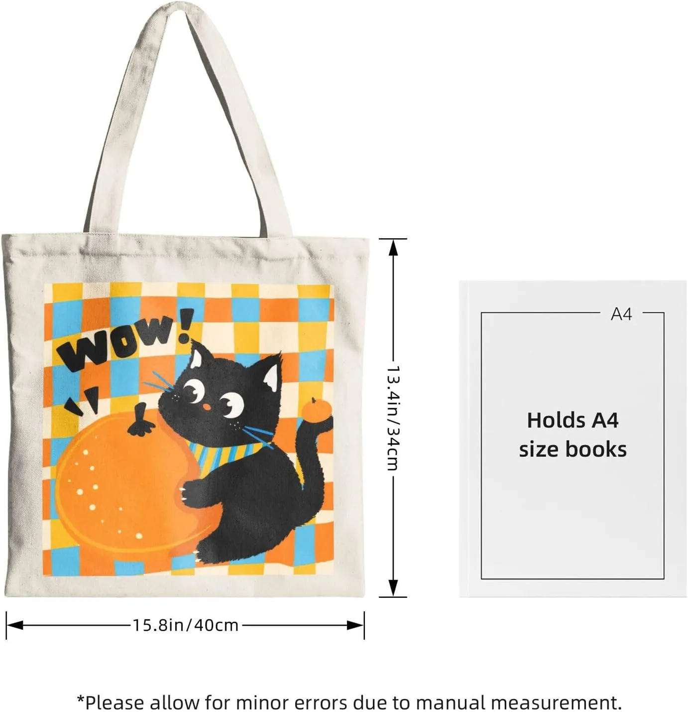 Cute Cat Canvas Tote Bag for Women - Durable, Stylish, and Perfect for Travel & Shopping