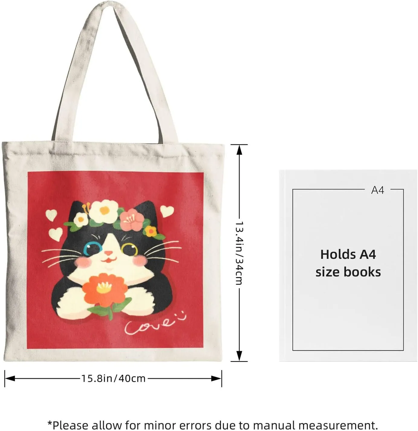 Cute Cat Canvas Tote Bag for Women - Durable, Stylish, and Perfect for Travel & Shopping