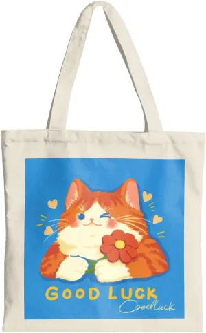 Cute Cat Canvas Tote Bag for Women - Durable, Stylish, and Perfect for Travel & Shopping
