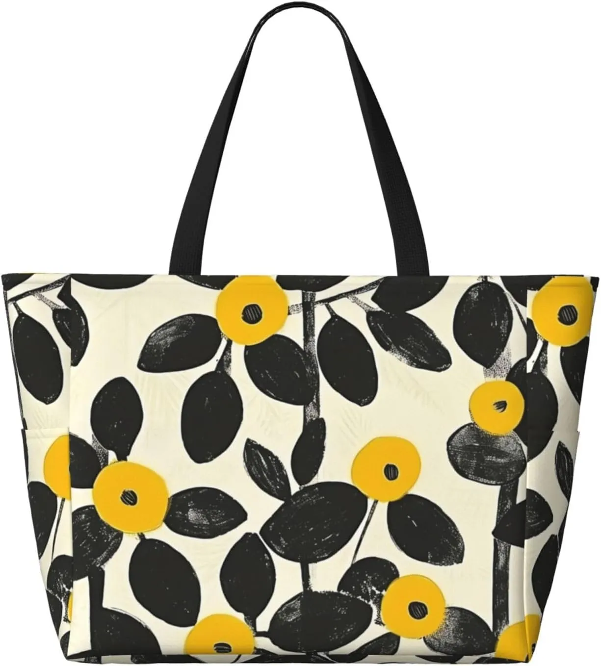Cute Travel Pool Beach Bags for Women-Stylish Large Gym Grocery Tote Towel Bag Reusable Handbags,7 Pockets, Zipper