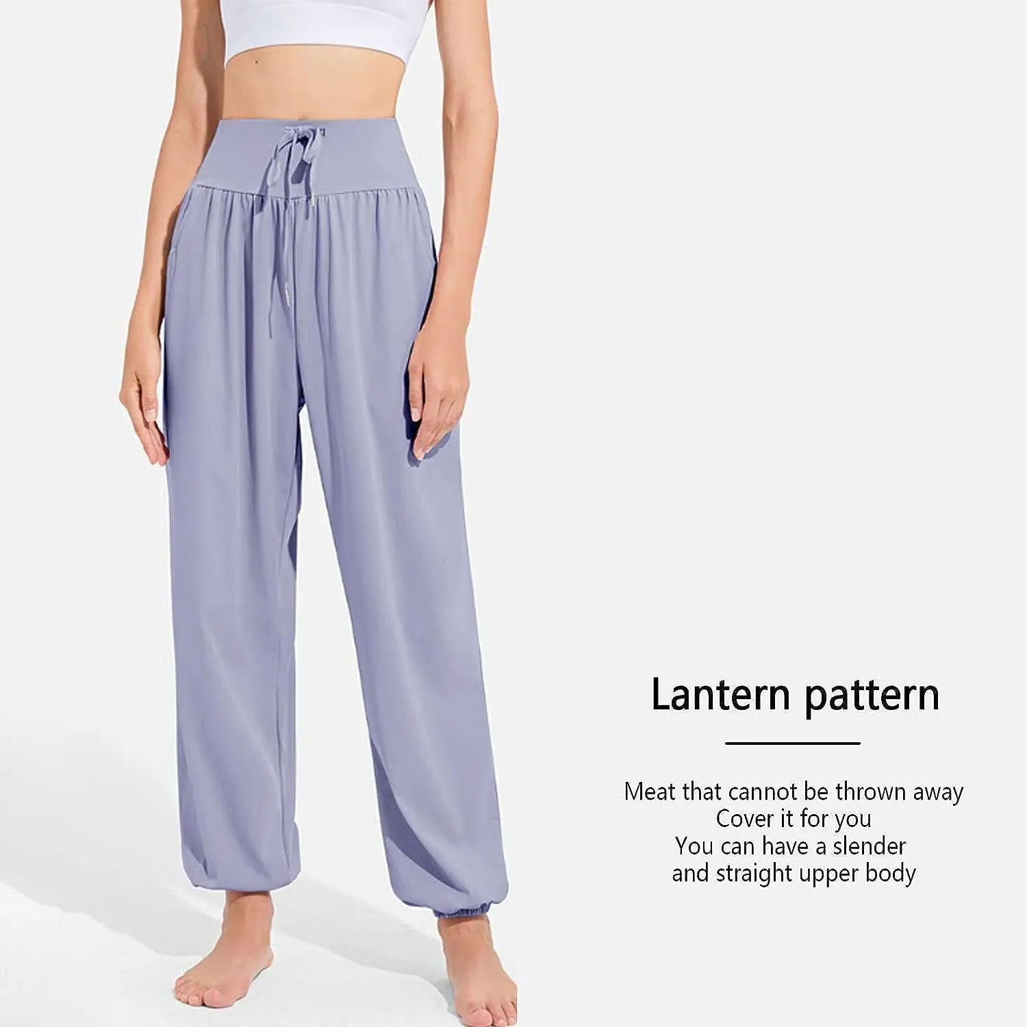 Daily Wear Women's Harem Pants, Fitted Yoga Workout Pants, High Waist Breathable Joggers Sweatpants (Color : Red, Size : S-Small)