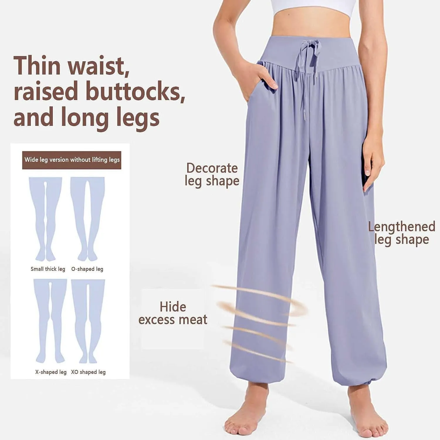 Daily Wear Women's Harem Pants, Fitted Yoga Workout Pants, High Waist Breathable Joggers Sweatpants (Color : Red, Size : S-Small)