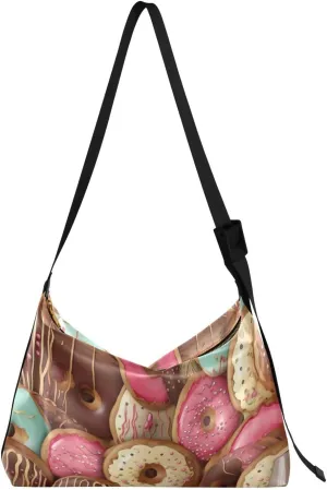Donuts Crossbody Bag for Women Men with Adjustable Strap PU Leather Shoulder Hobo Purse Bag 20849280
