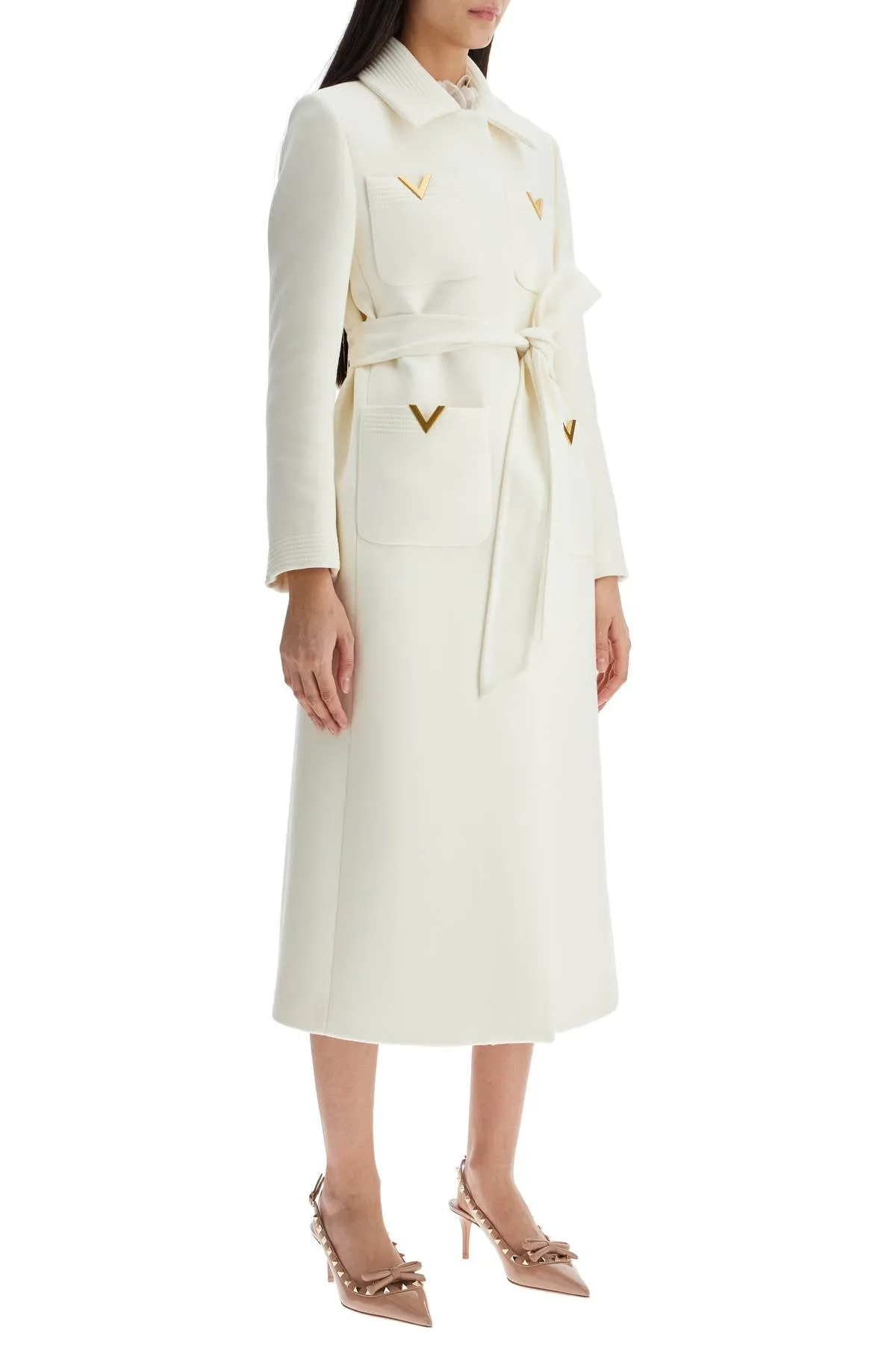 Double Wool Drill Coat with Gold Detailing