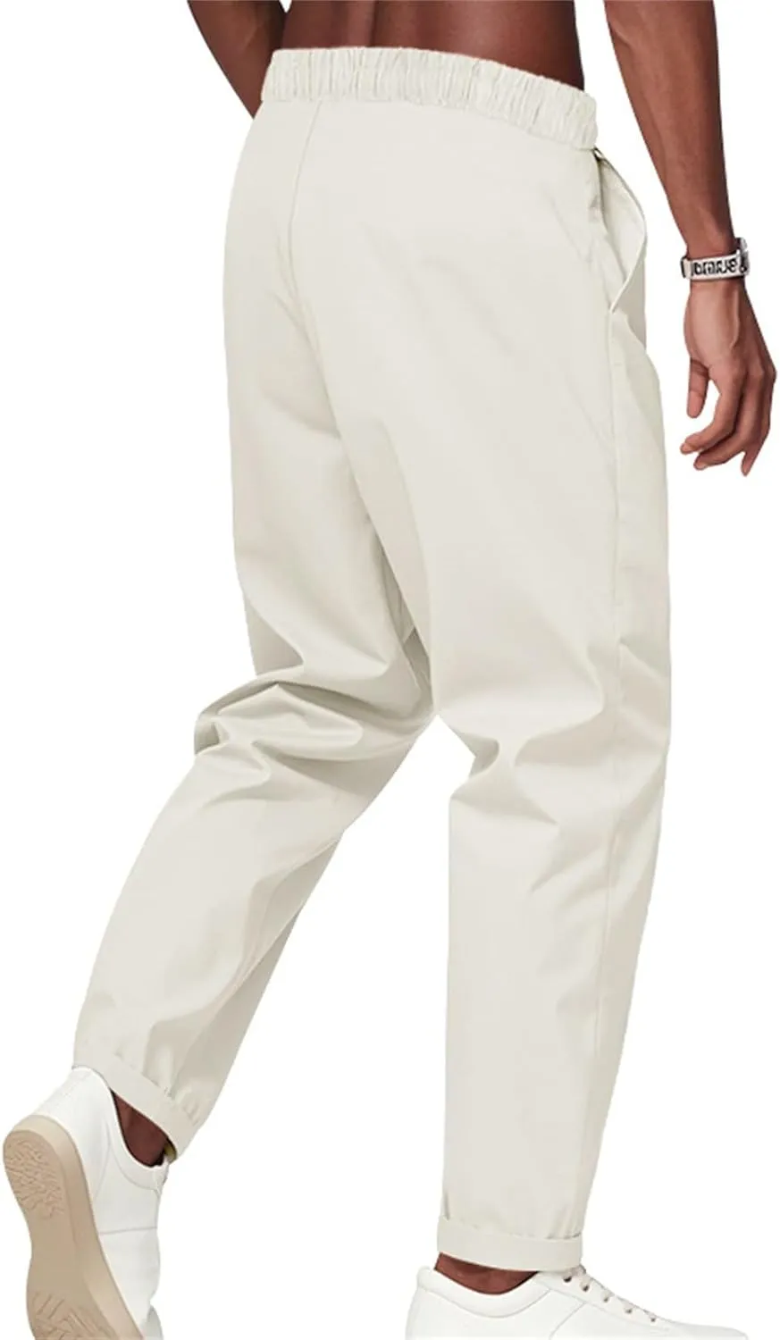 Dress Pants for Men Baggy Business Casual Drawstring Chino Pants with Pockets Quick Dry Dressy Pants with Pockets