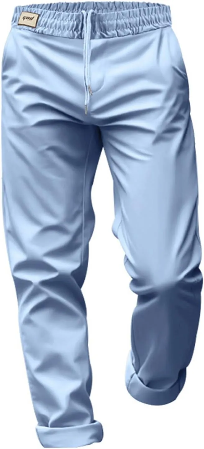 Dress Pants for Men Baggy Business Casual Drawstring Chino Pants with Pockets Quick Dry Dressy Pants with Pockets