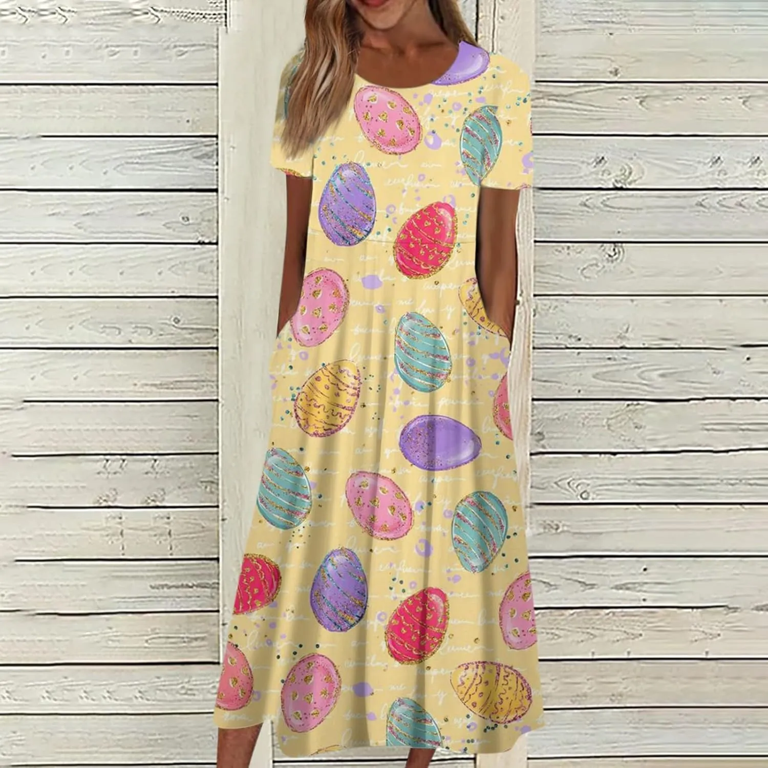 Easter Spring Dresses for Women Happy Easter Midi Garden Party Spring Outfits 2025 Floral Easter Basket Daily Wear Dresses