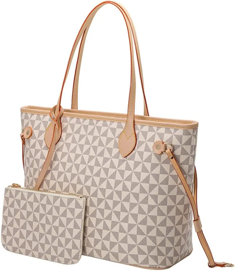 Extra Large Plaid Tote Bag for Women with Wallet - Stylish Leather Handbag for Daily Use