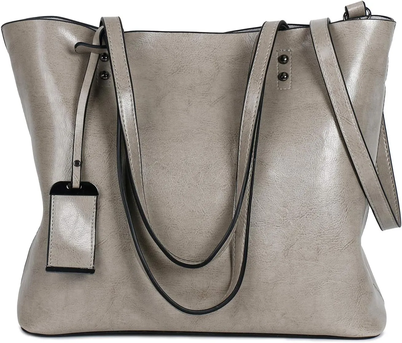 Extra Large Women's Fashion Leather Handbag - Top Handle Shoulder Bag with Zipper - Stylish Crossbody Tote Bag (Brown)