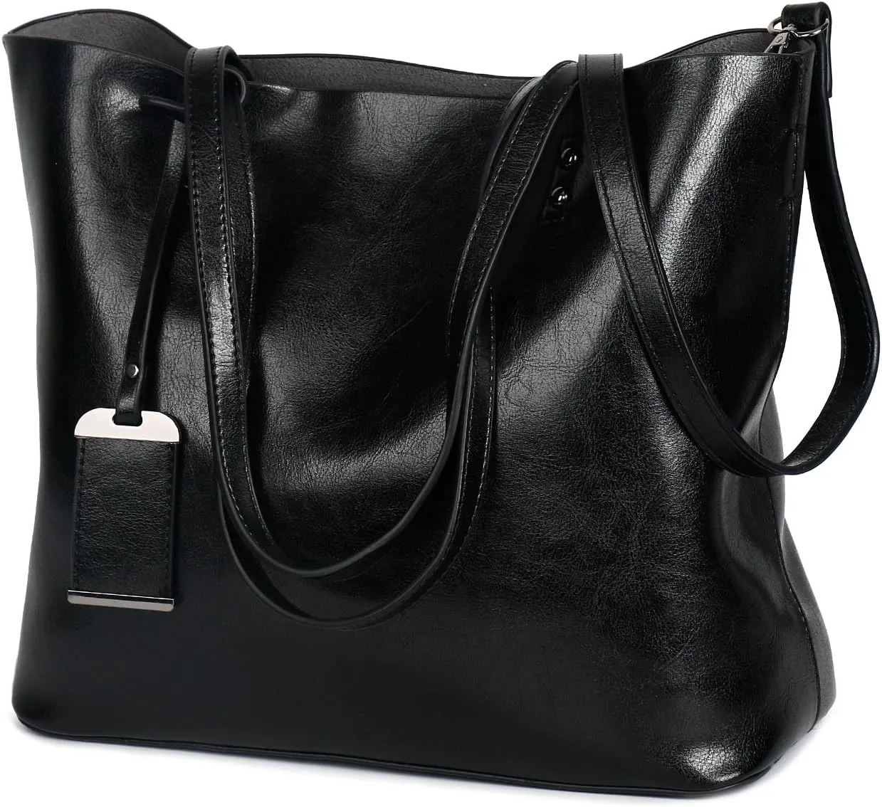 Extra Large Women's Fashion Leather Handbag - Top Handle Shoulder Bag with Zipper - Stylish Crossbody Tote Bag (Brown)