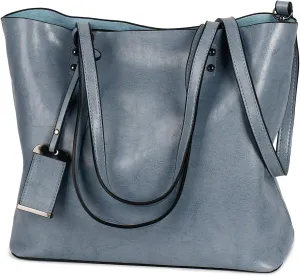 Extra Large Women's Fashion Leather Handbag - Top Handle Shoulder Bag with Zipper - Stylish Crossbody Tote Bag (Brown)