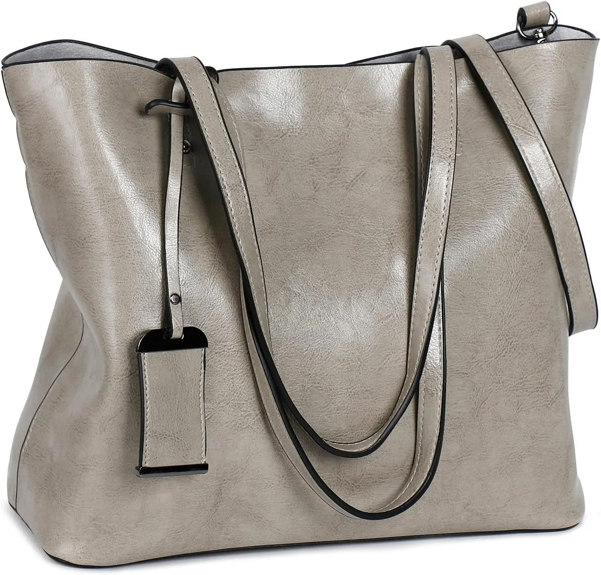 Extra Large Women's Fashion Leather Handbag - Top Handle Shoulder Bag with Zipper - Stylish Crossbody Tote Bag (Brown)