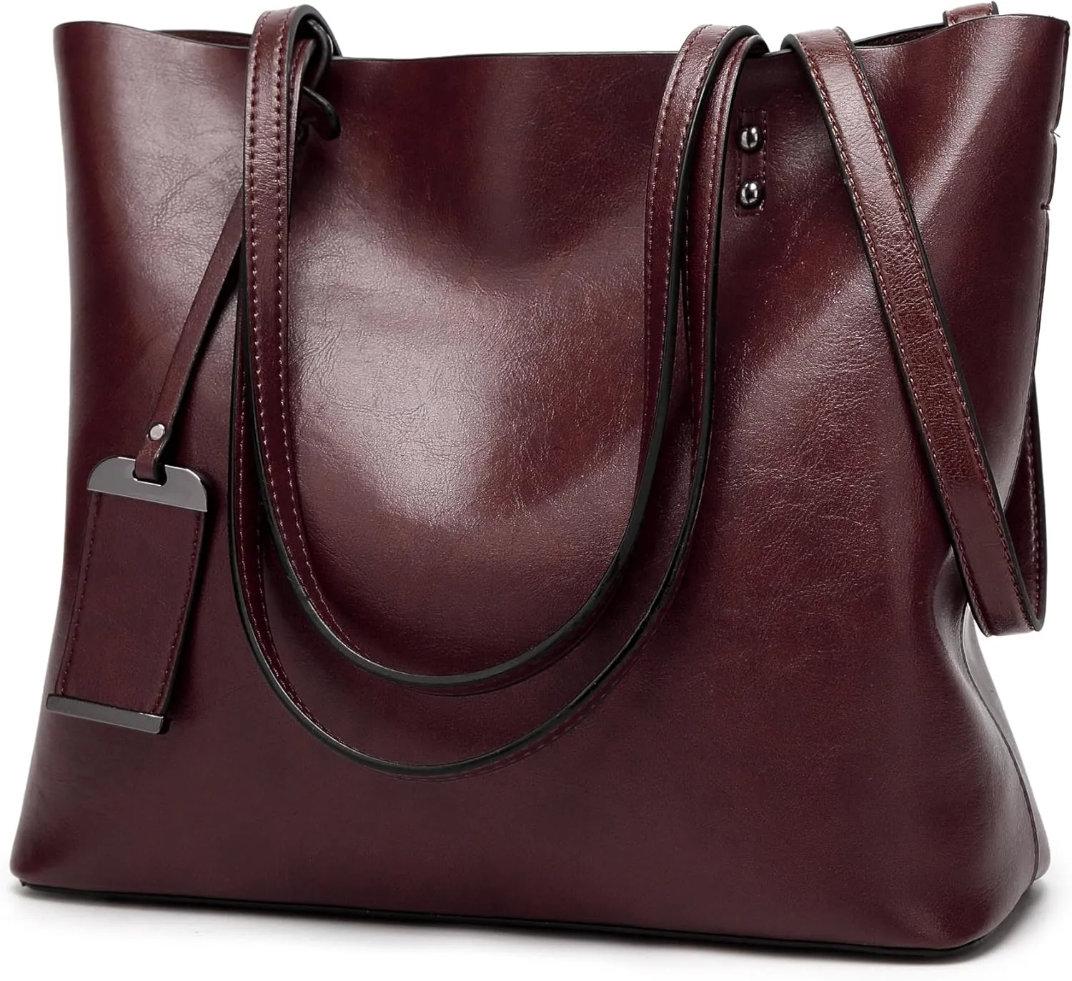 Extra Large Women's Fashion Leather Handbag - Top Handle Shoulder Bag with Zipper - Stylish Crossbody Tote Bag (Brown)
