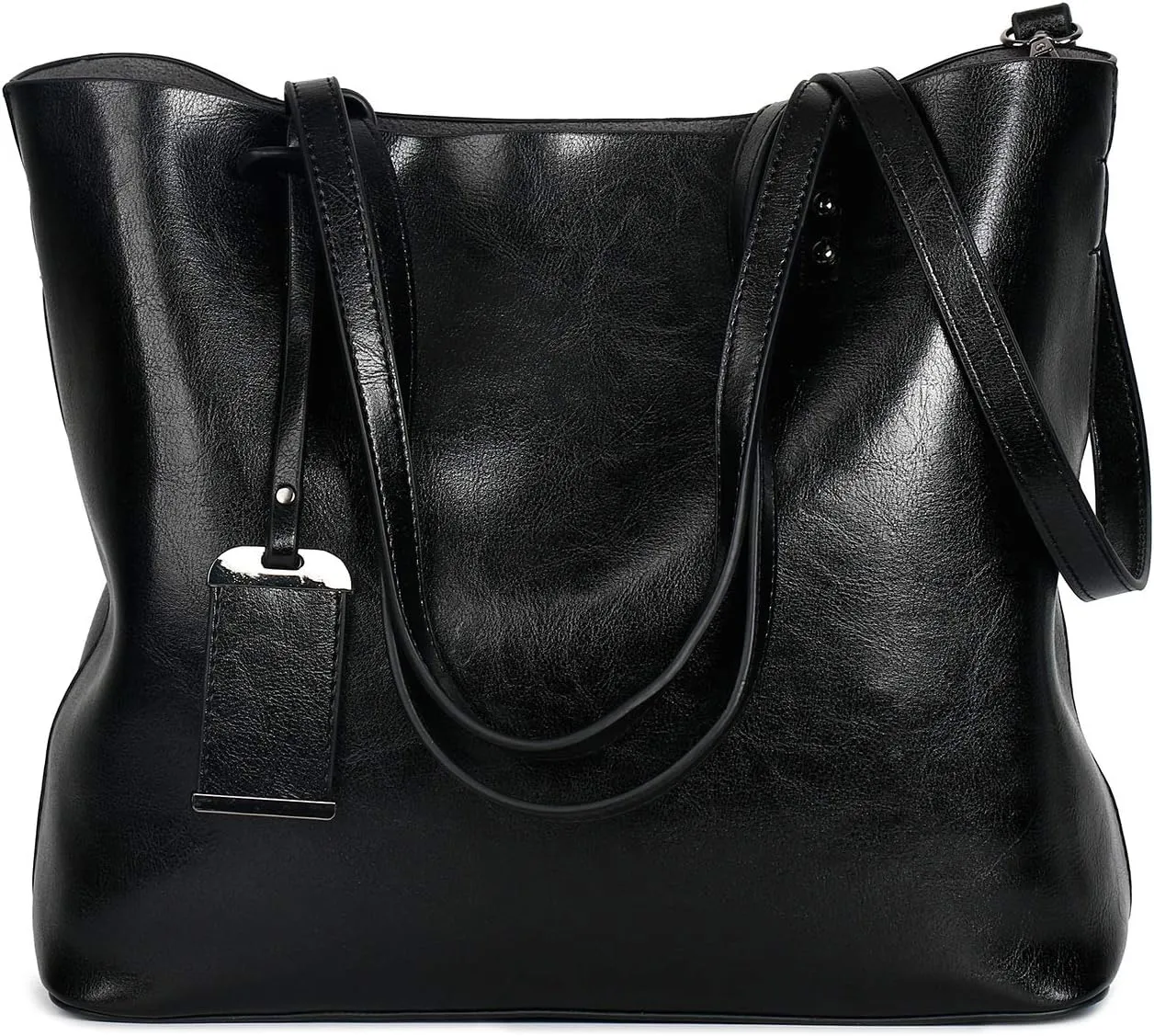 Extra Large Women's Fashion Leather Handbag - Top Handle Shoulder Bag with Zipper - Stylish Crossbody Tote Bag (Brown)