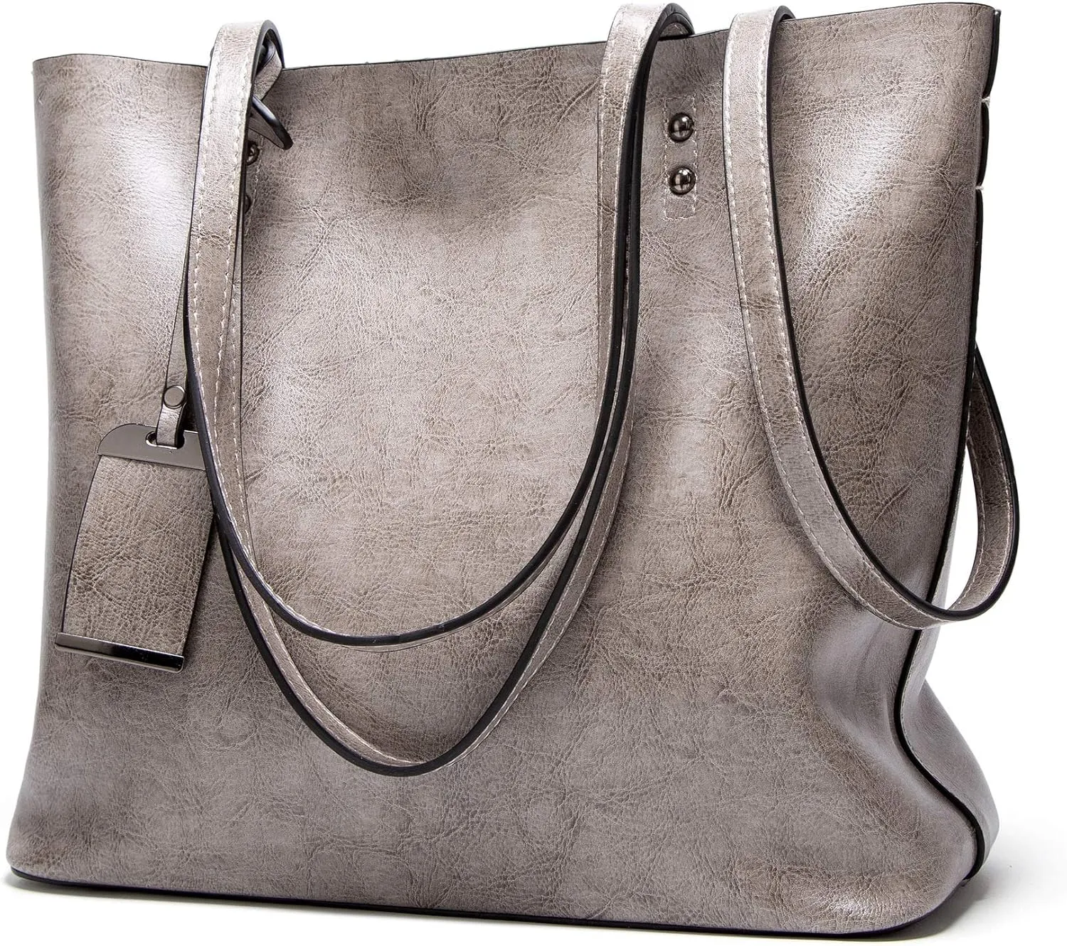 Extra Large Women's Fashion Leather Handbag - Top Handle Shoulder Bag with Zipper - Stylish Crossbody Tote Bag (Brown)