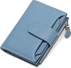 FALAN MULE Small Wallet for Women Leather Bifold Compact RFID Blocking Small Womens Wallet