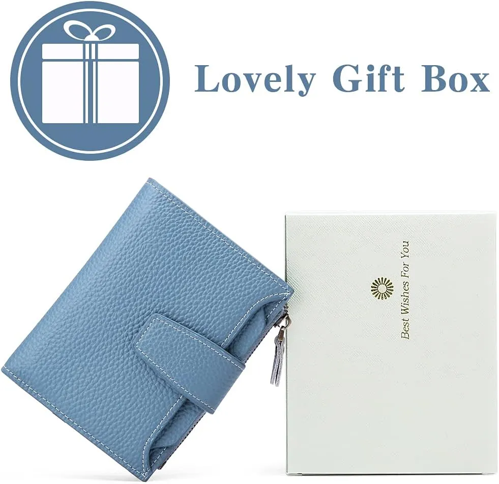 FALAN MULE Small Wallet for Women Leather Bifold Compact RFID Blocking Small Womens Wallet