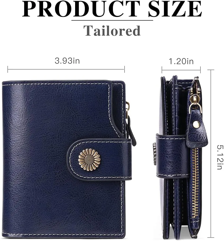 FALAN MULE Small Wallet for Women Leather Bifold Compact Small Womens Wallet with RFID Blocking