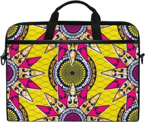 Fashion African Print Laptop Shoulder Bag Stylish Briefcase Computer Bag with Shoulder Strap Fits for Most 13inch 14inch Laptops Case Sleeve