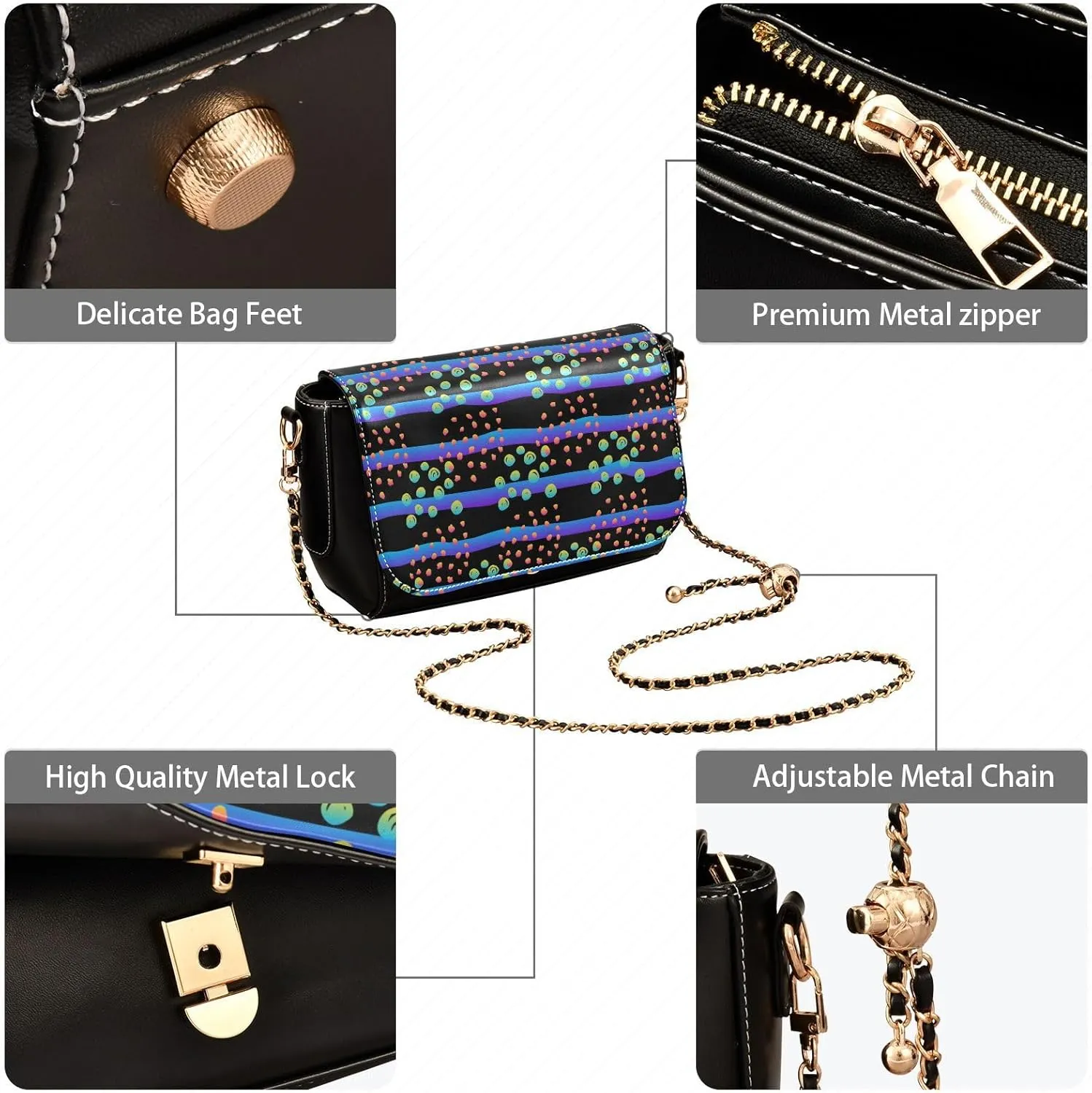 Fashion Women Tote Bag PU Leather Shoulder Crossbody Bag Hobo Handbags Adjustable Chain Shoulder Strap Men