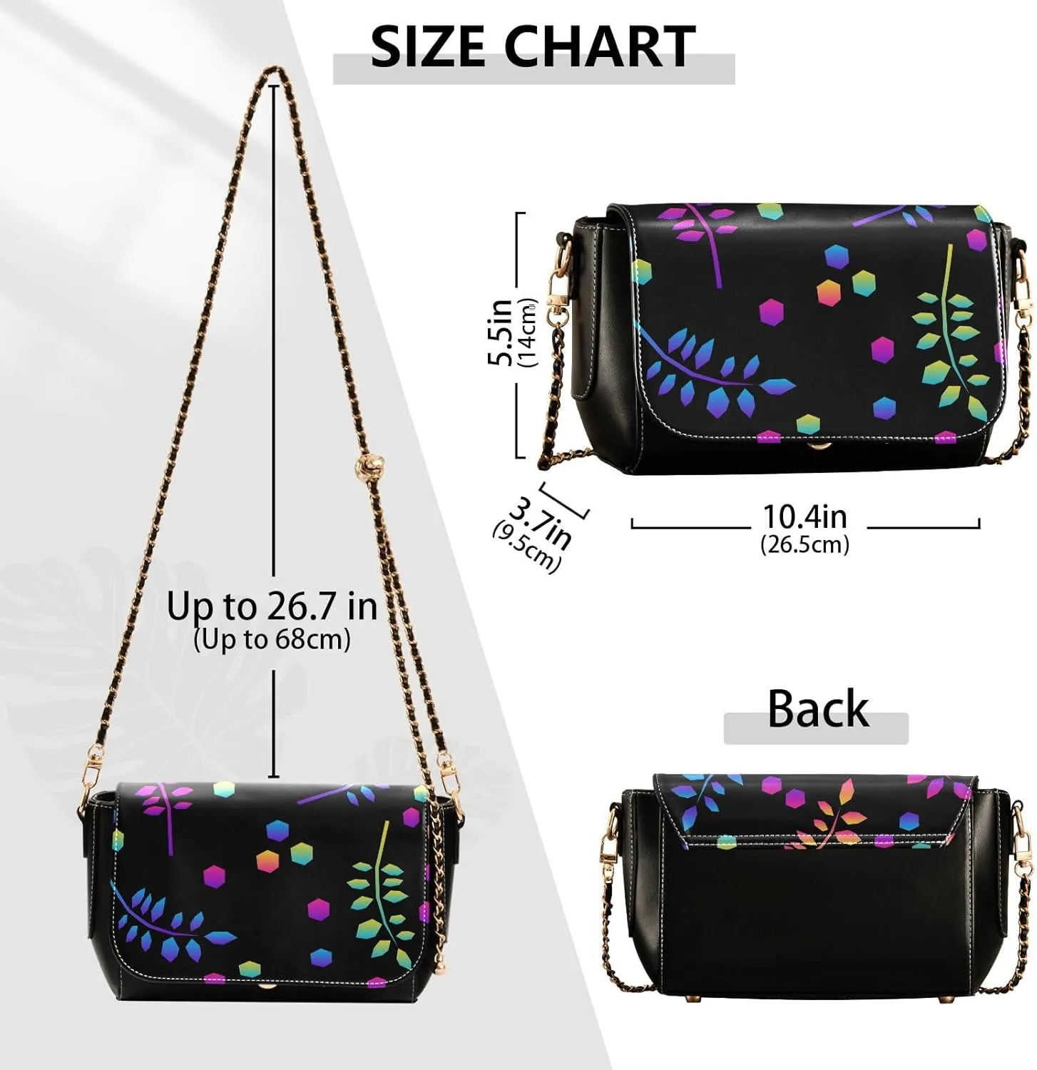 Fashion Women Tote Bag PU Leather Shoulder Crossbody Bag Hobo Handbags Adjustable Chain Shoulder Strap Men